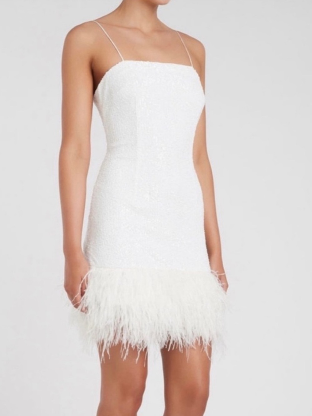 Rebecca Vallance Sylvie Mini Sequin Feather Dress